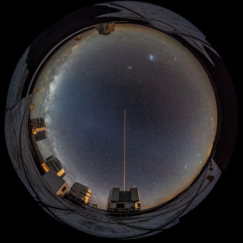 A telescope under a starry sky